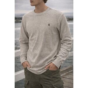 Polo Ralph Lauren Waffle Knit Thermal Long Sleeve T-Shirt Minimalist Prep Sz L